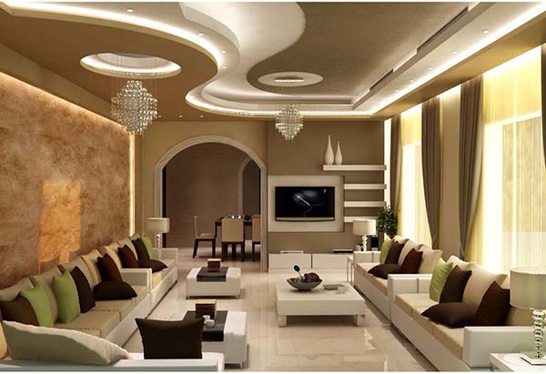 The ceiling is made of gypsum material ฝ้าเพดานที่ทำจากวัสดุยิปซั่ม